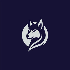 Majestic White Wolf Emblem Embracing the Nights Mystique