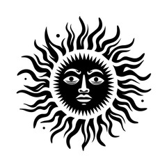 Radiant Sun Symbol Vector Illustration