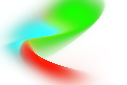 Multicolored red blue and green gradient wave on white
