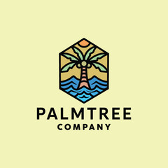 Palm Tree Logo Symbol Design illustration vector Icon Emblem