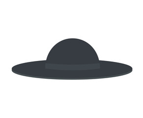 catholic priest hat (Cappello romano, saturno) icon- vector illustration