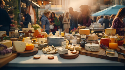 Fototapeta premium cheese on a market