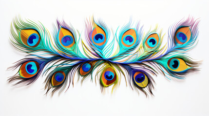 Beautiful bright peacock feathers