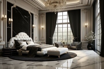 Beautifully designed luxury bedroom in house