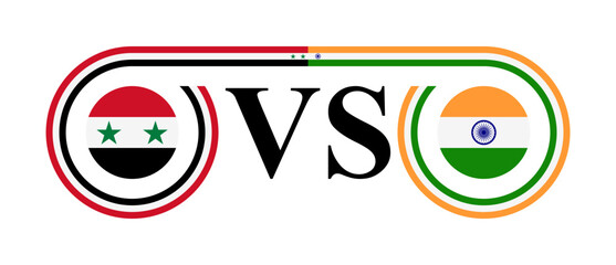 concept between syria vs india. vector illustration isolated on white background