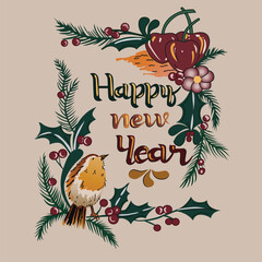 Vector illustration of happy new year
