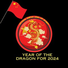 Illustration design of the Dragon for Chinese year 2024. the zodiac of Chinese and the Dragon symbol of the year.