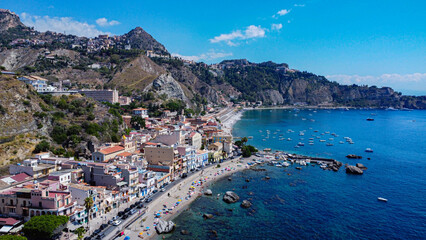 Naklejka premium view of the city of Taormina