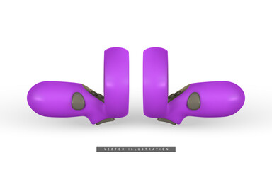 3d game vr controller. Cyberspace of metaverse game concept. Gadgets for video games. Vector illustration
