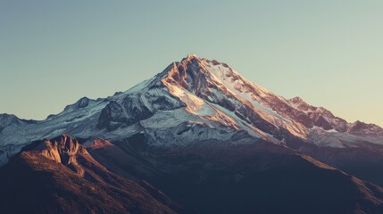 Crystal Zenith: The Lone Mountain's Clear Sky Embrace