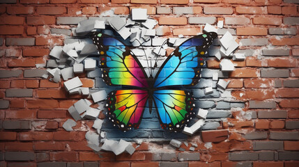 butterfly on wall
