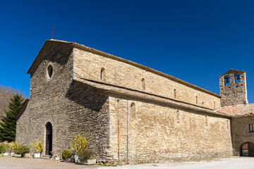 The old abbey of San Michele Arcangelo in Lamoli, small town in central Apennines, near the border...