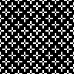 Fototapeta premium Crosses seamless ornament. Squares illustration. Checks pattern. Tiles wallpaper. Ethnic motif. Shapes backdrop. Forms background. Digital paper, textile print, web design, abstract image. Vector art