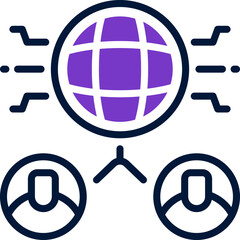 global connection icon. vector dual tone icon for your website, mobile, presentation, and logo design.