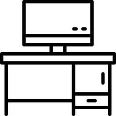 work desk icon. vector line icon for your website, mobile, presentation, and logo design.