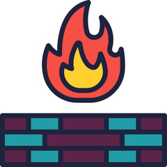 firewall icon. vector filled color icon for your website, mobile, presentation, and logo design.