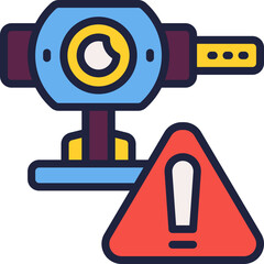 webcam alert icon. vector filled color icon for your website, mobile, presentation, and logo design.