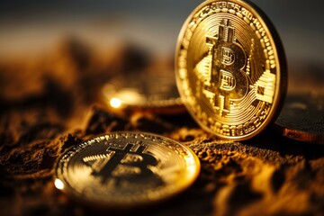 bitcoin cryptocurrency digital money golden coin