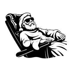 Relaxed Santa Claus in Leisure Vector