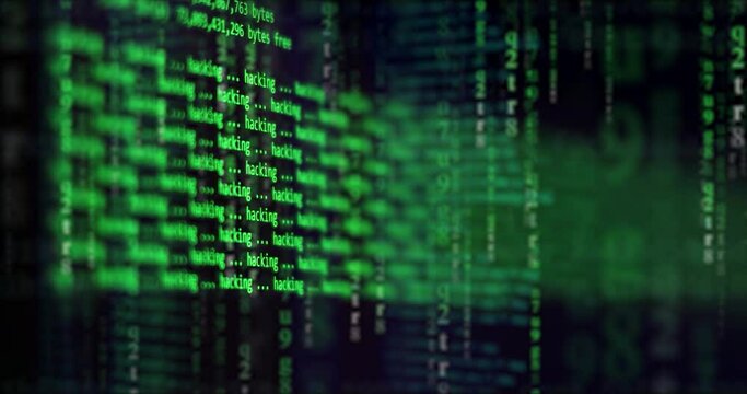 Cyber attack - Ddos attack, hacking concept. Modern electronic technologies. Search files process in big data array