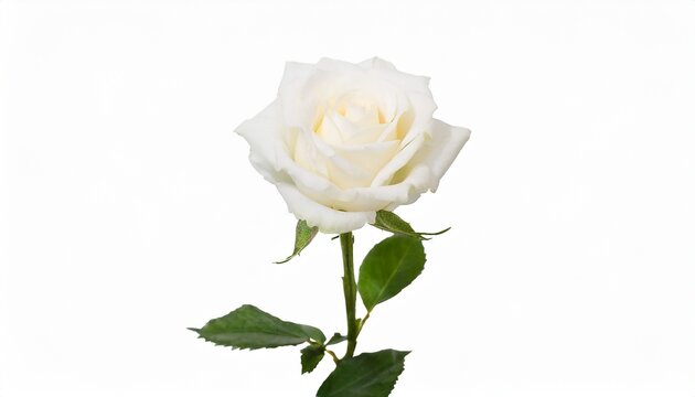 single white rose isolated background