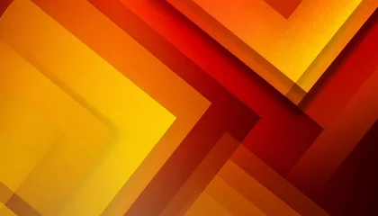 Fotobehang yellow orange red abstract background for design geometric shapes triangles squares stripes lines color gradient modern futuristic light dark shades web banner © Florence