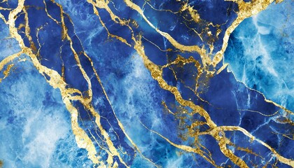 sapphire blue marble stone with gold vein vivid graphite texture geode wallpaper background