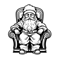 Santa Claus Relaxing in Armchair Vector