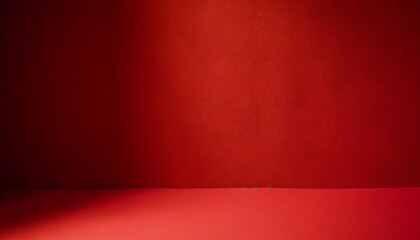 empty red wall for product presentation enhancing product appeal with chiaroscuro the perfect empty red wall for mock ups - obrazy, fototapety, plakaty