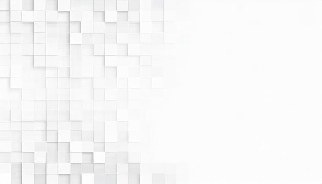 random offset white square cube boxes block background wallpaper banner template fade out with copy space