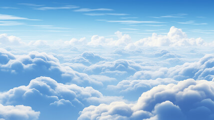 Above the clouds, freedom must be endless, looking over a blanket of clouds, blue sky with clouds