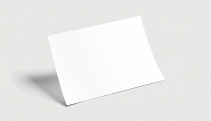 white sheet of paper mockup on gray background 3d rendering