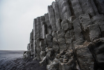 Basalt columns at Reynisfjara beach near Vik, Iceland