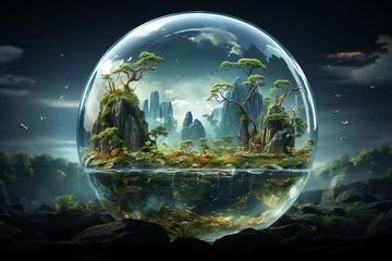 Fotobehang globe earth in dimention picture © CrispCut Studio