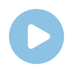 Blue round play button icon transparent png