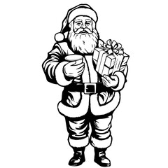 Generous Santa Claus with Christmas Gifts Vector