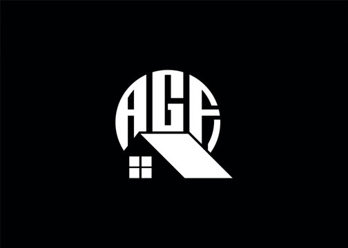Real Estate Letter AGF Monogram Vector Logo.Home Or Building Shape AGF Logo