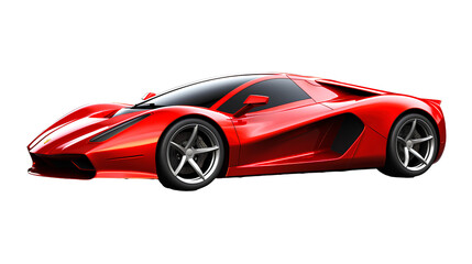 red sports car on transparent background PNG. Mass transit concept.