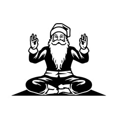 Santa Claus Practicing Yoga Vector