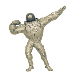 astronaut cartoon is doing the artistic muscle pose