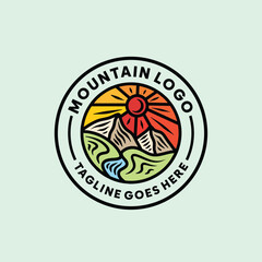 Mountain Logo Symbol Design illustration vector Icon Emblem