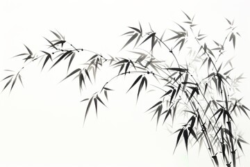 Fototapeta na wymiar Black and white bamboo painting