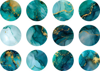 Round blue ink texture highlights. Modern vector backgrounds for design social media, lifestyle
