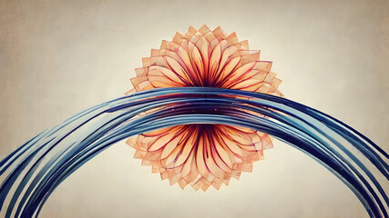 Futuristic creative abstract  flower illustration as beauty innovation concept. AI generated image,...