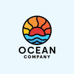 Ocean Logo Symbol Design illustration vector Icon Emblem