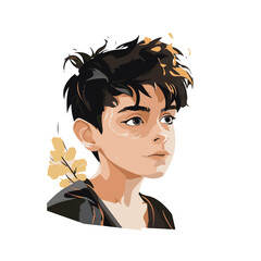 A vector illustration of a boy