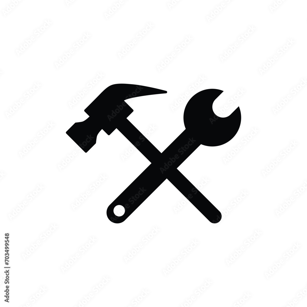 Wall mural tools icon vector hammer wrench repair icon