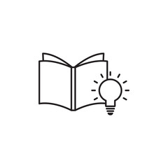 book with bulb icon. education symbol vector idea icon