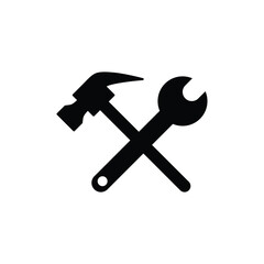 Tools icon vector hammer wrench repair icon 