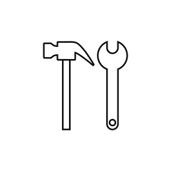 Tools icon vector hammer wrench repair icon 
